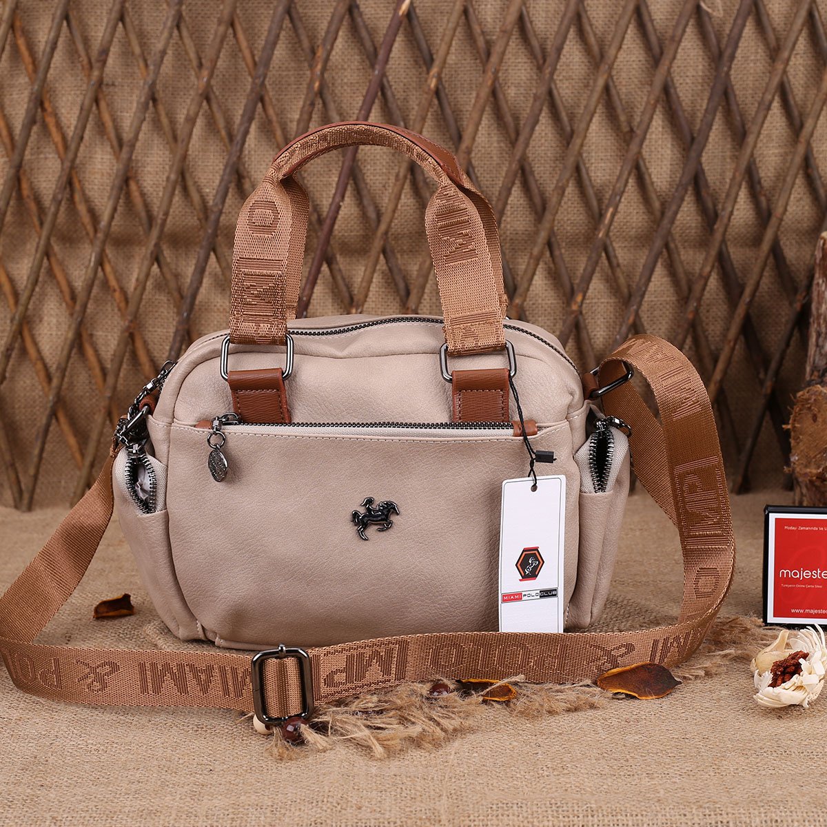 Miami Polo Günlük Bej Çanta