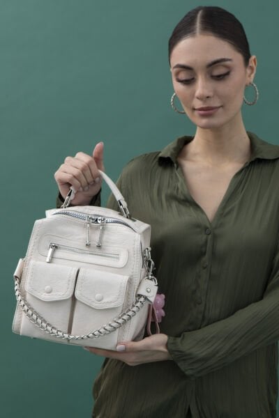 Matthew Cox Hem Sırt Hem Yandan Asmalı Krem Çanta