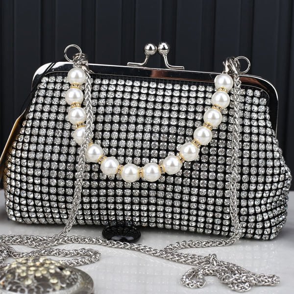 Ççs London Gümüş İncili Taşlı Çanta