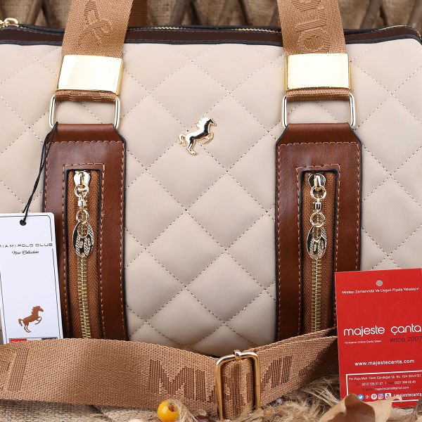 Miami Polo Silindir Model Bej Taba Çanta