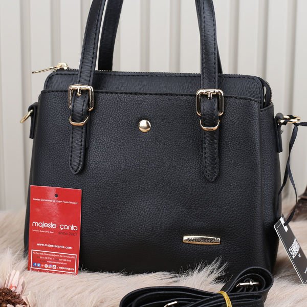 Sanmorris 3 Gözlü Siyah Kol Çantası