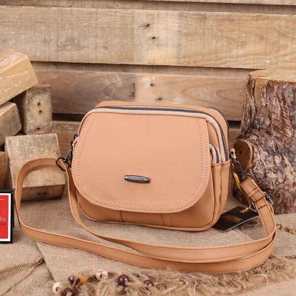 Sanmorris 3 Gözlü Camel Kadın Çantası