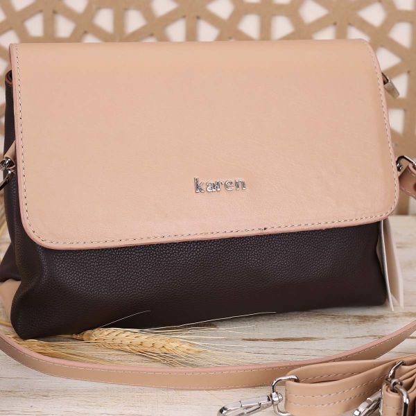 Karen Hem Omuz Hem Yandan Asmalı Çanta