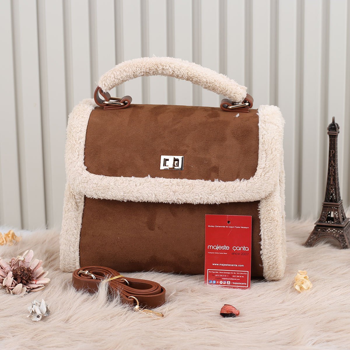 Yeni Sezon Taba Süet Yandan Asmalı Çanta