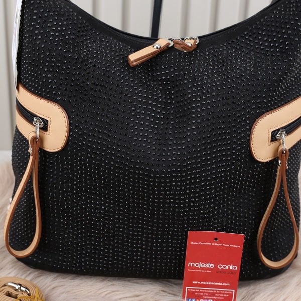 Victoria Polo Siyah Taşlı Kadın Çanta