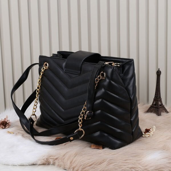 Sanmorris Zincirli Siyah Kadın Omuz Çantası