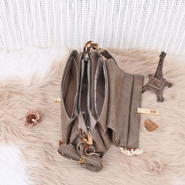 Motto Üç Gözlü Vizon Hem Omuz Hem Yandan Asmalı Çanta