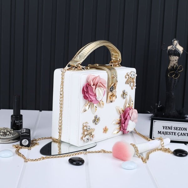 Ççs London Kutu Model Beyaz Çanta