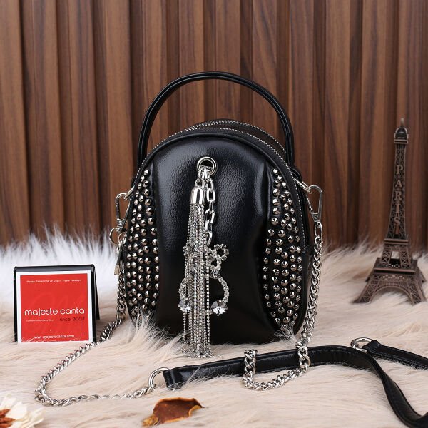 Ççs london Yeni Sezon Siyah Zımbalı Kadın Çanta