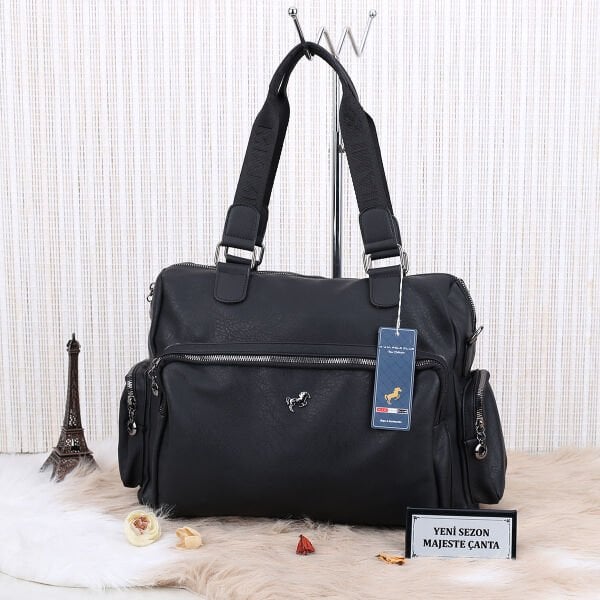 Miami Polo Büyük Boy Mat Siyah Çanta