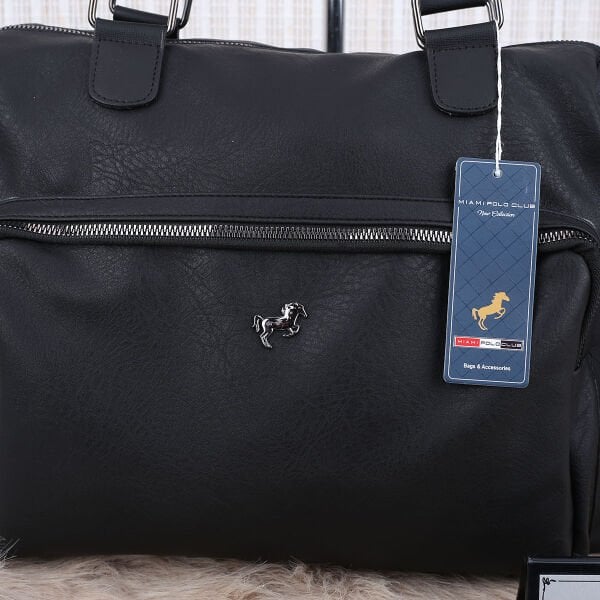 Miami Polo Büyük Boy Mat Siyah Çanta