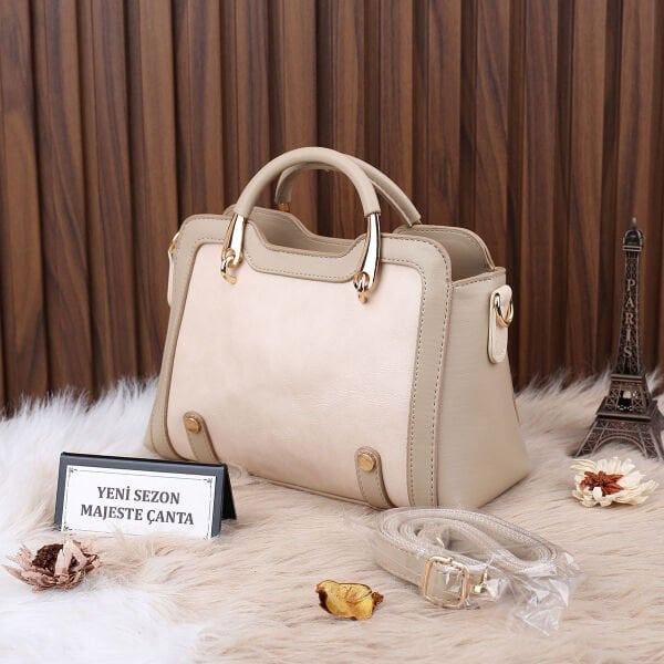 Motto Bej Elde Tutmalı Kadın Çanta