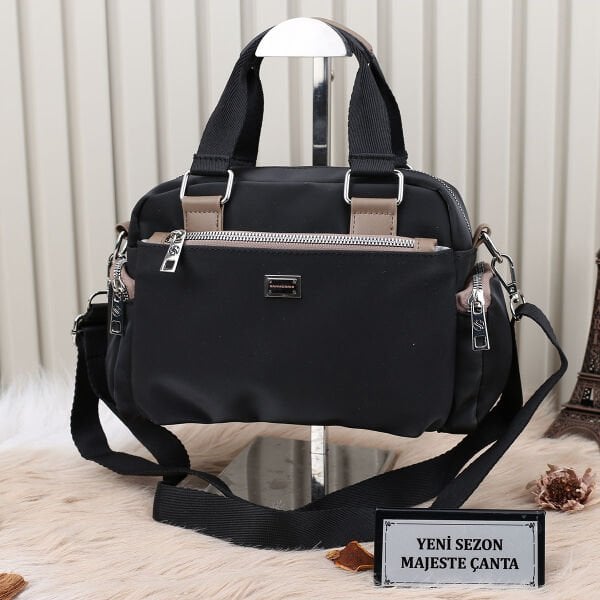 Sanmorris İmperteks Kumaş Siyah Vizon Günlük Çanta