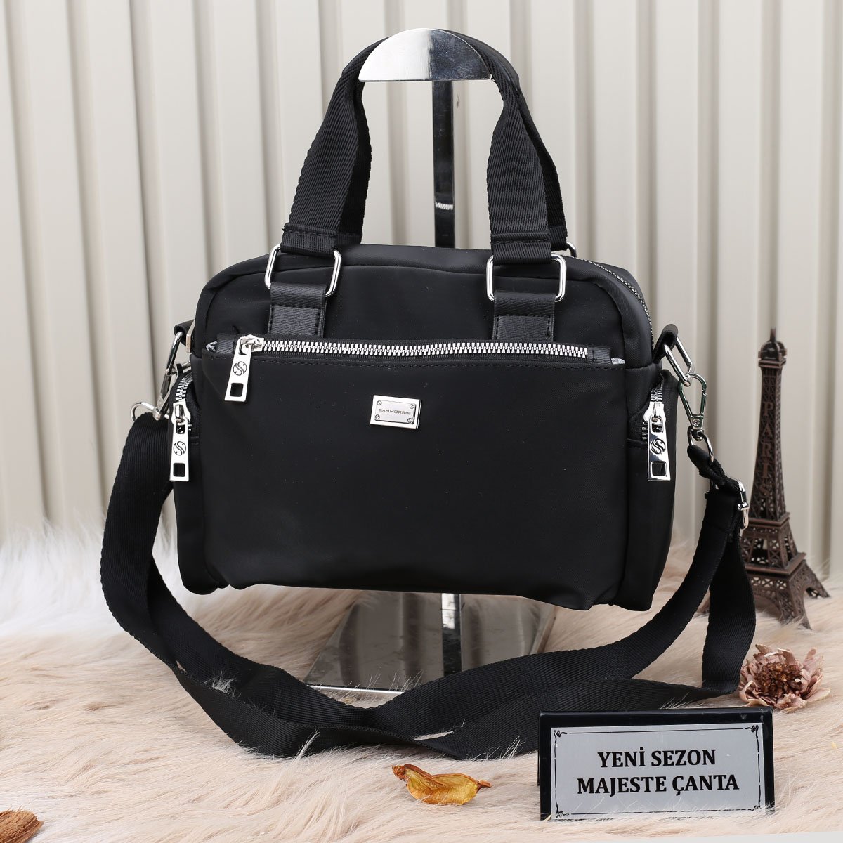 Sanmorris İmperteks Kumaş Siyah  Günlük Çanta