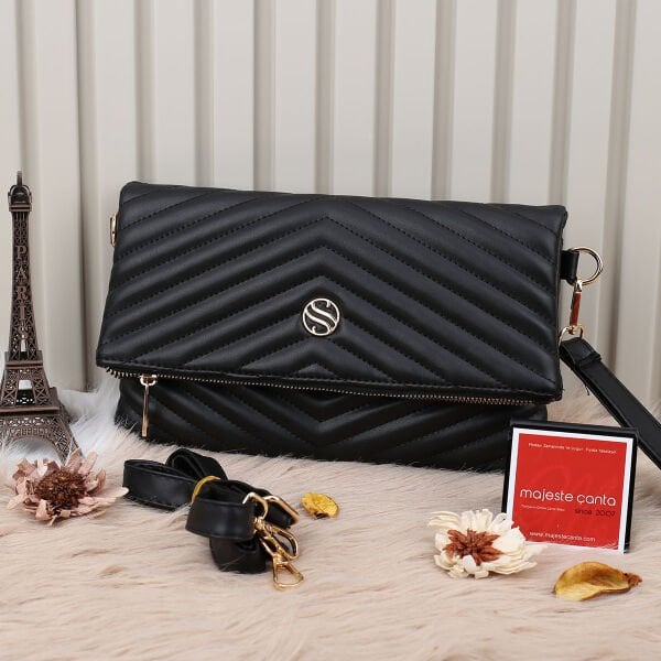 Sanmorris Siyah Hem Portföy Hem Yandan Asmalı Çanta