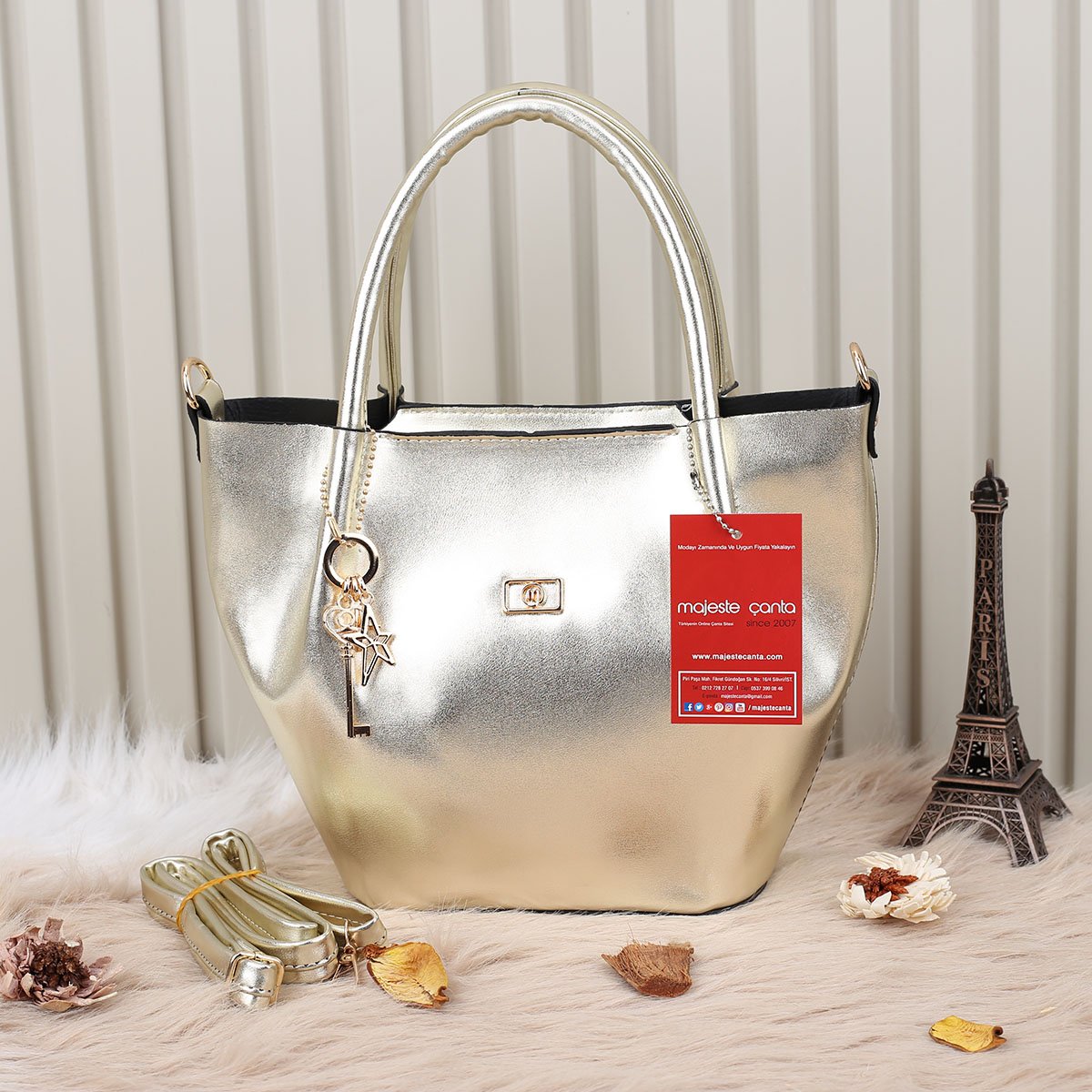 Majeste Yeni Sezon Dore Çanta