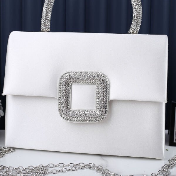 Majeste Yeni Sezon Krem Saten Abiye Çanta