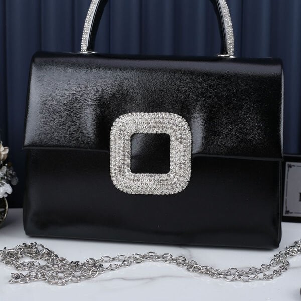 Majeste Yeni Sezon Siyah Taşlı Abiye Çanta