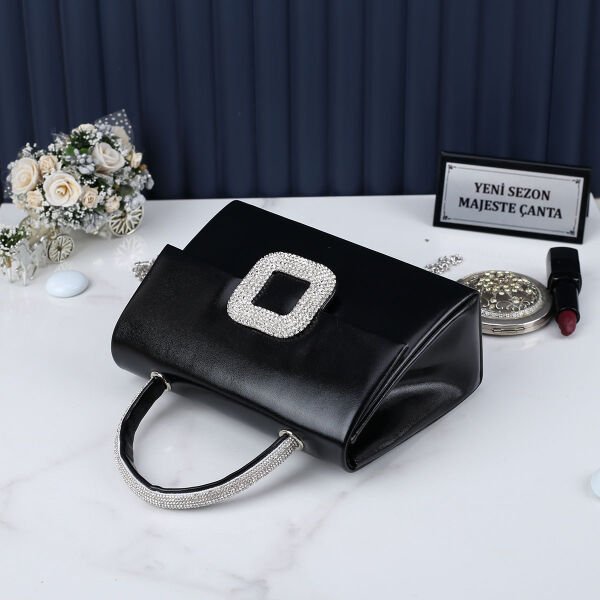 Majeste Yeni Sezon Siyah Taşlı Abiye Çanta