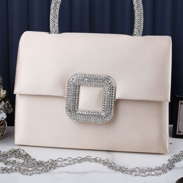 Majeste Yeni Sezon Bej Saten Abiye Çanta