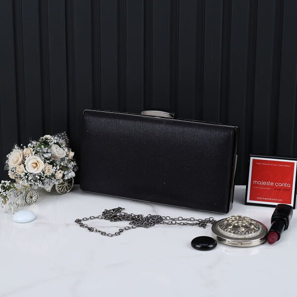 Majeste Yeni Sezon Siyah Taşlı Abiye Çanta