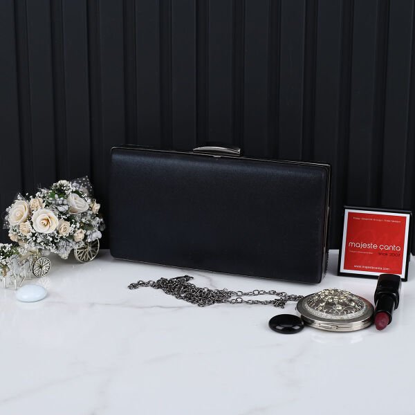 Majeste Yeni Sezon Siyah Taşlı Abiye Çanta