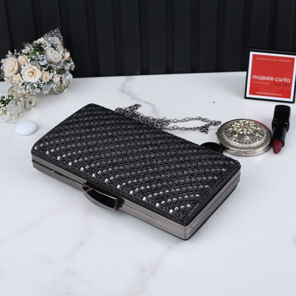 Majeste Yeni Sezon Siyah Taşlı Abiye Çanta