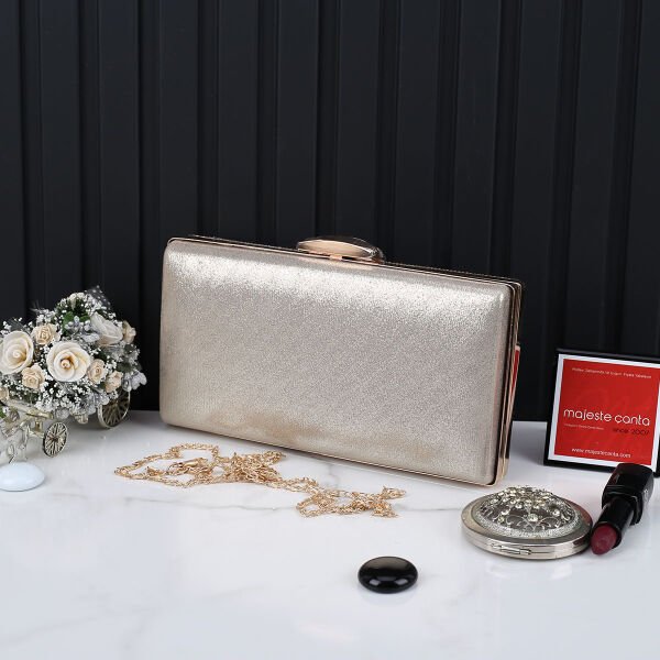 Majeste Yeni Sezon Gold Taşlı Abiye Çanta