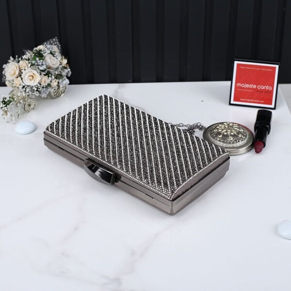 Majeste Yeni Sezon Füme Taşlı Abiye Çanta