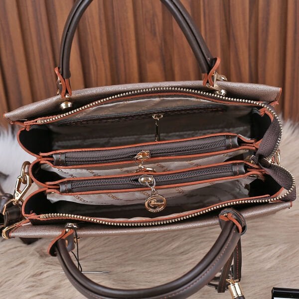 Miami Polo Bronz Üç Gözlü Kadın Çanta