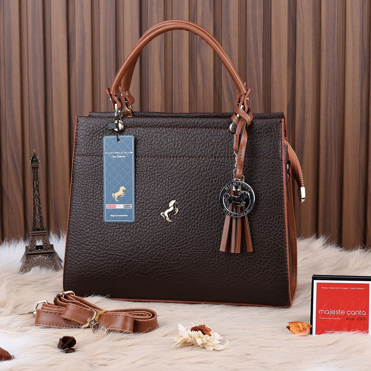 Miami Polo Kahverengi Üç Gözlü Kadın Çanta