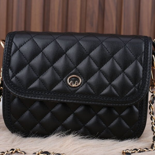 Yeni Sezon Motto Siyah Zincirli Bayan Çanta