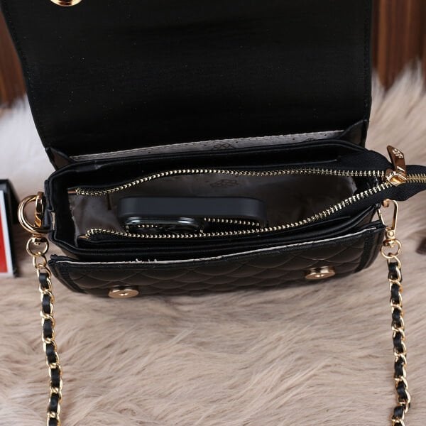 Yeni Sezon Motto Siyah Zincirli Bayan Çanta