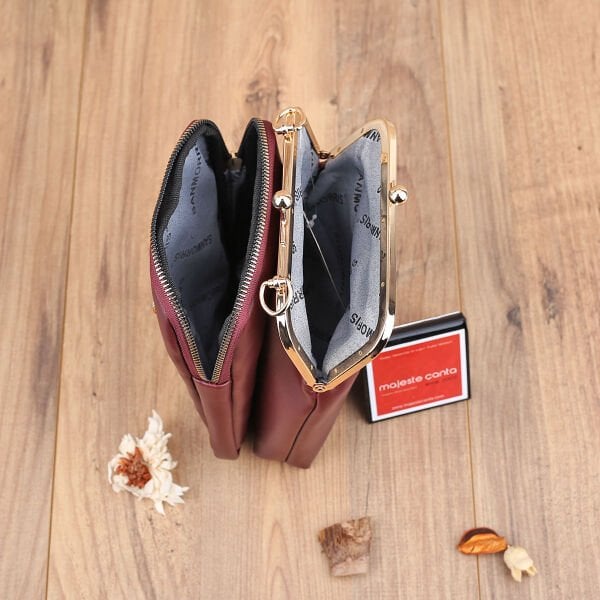 Bordo Hem Telefonluk Hem Yandan Asmalı Çanta