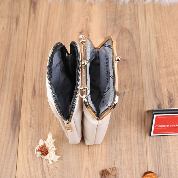 Krem Hem Telefonluk Hem Yandan Asmalı Çanta