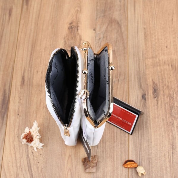 Beyaz Hem Telefonluk Hem Yandan Asmalı Çanta