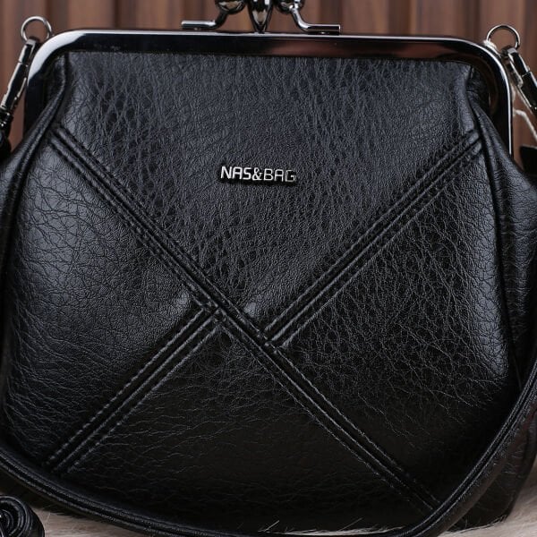 Siyah Burslu Çift Gözlü Kadın Çanta