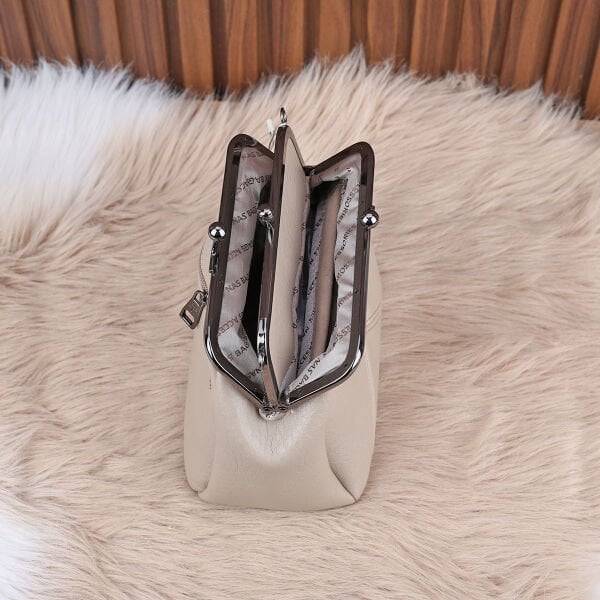 Bej Burslu Çift Gözlü Kadın Çanta