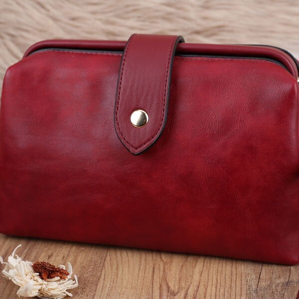 Yeni Sezon Bordo Yandan Asmalı Kadın Çanta