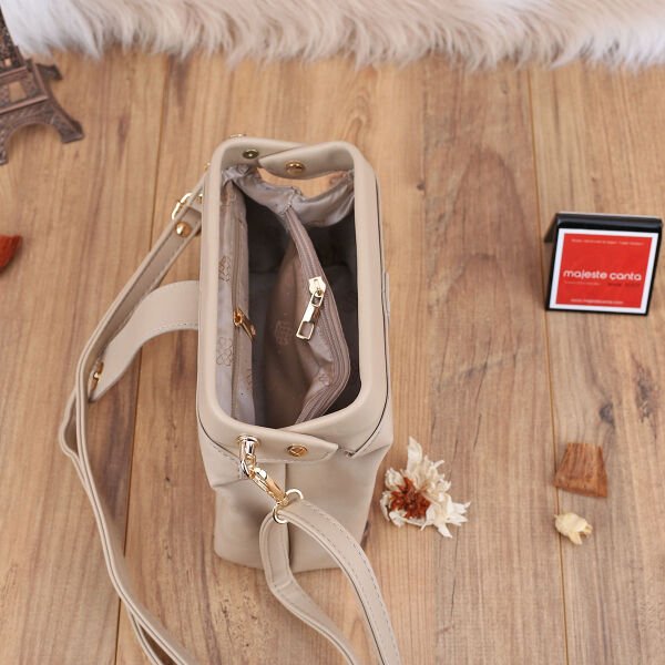 Yeni Sezon Bej Yandan Asmalı Kadın Çanta