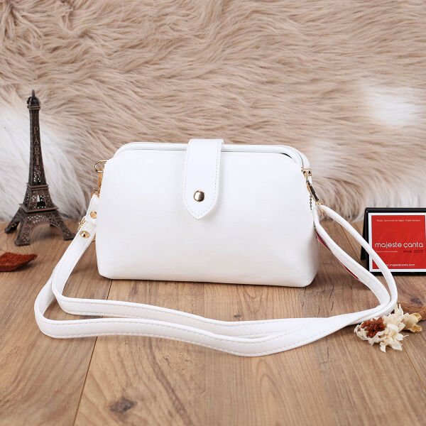 Yeni Sezon Beyaz Yandan Asmalı Kadın Çanta