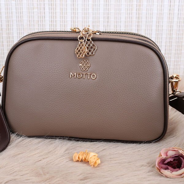 Motto 3 Gözlü Vizon Kahve Yandan asmalı Kadın Çanta