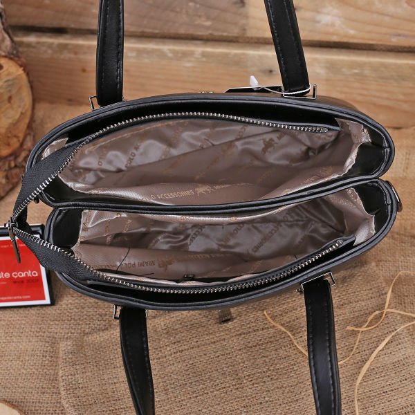 Miami Polo Siyah Çift Taraflı Kadın Çanta