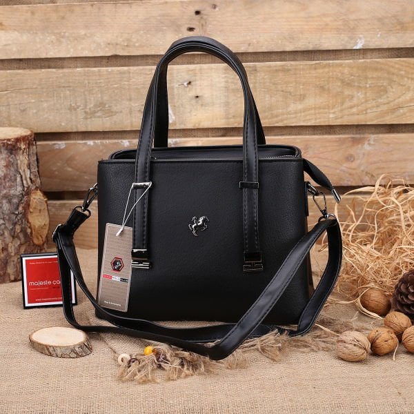 Miami Polo Siyah Çift Taraflı Kadın Çanta