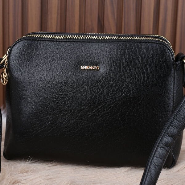 Nas Bag Siyah Üç Gözlü Günlük Çapraz Çanta