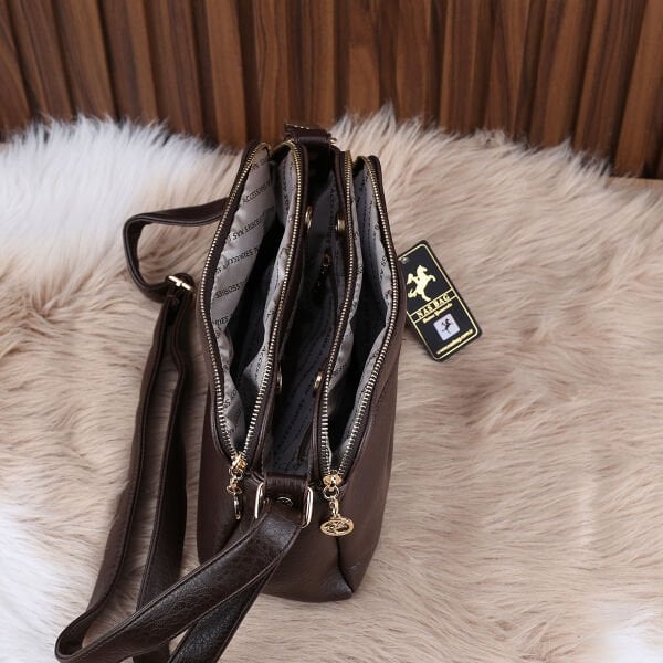 Nas Bag Kahverengi Üç Gözlü Günlük Çapraz Çanta