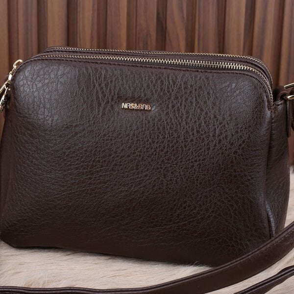 Nas Bag Kahverengi Üç Gözlü Günlük Çapraz Çanta