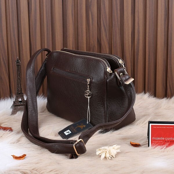 Nas Bag Kahverengi Üç Gözlü Günlük Çapraz Çanta