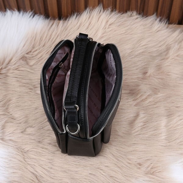 Nas Bag Siyah Çift Gözlü Kadın Çanta