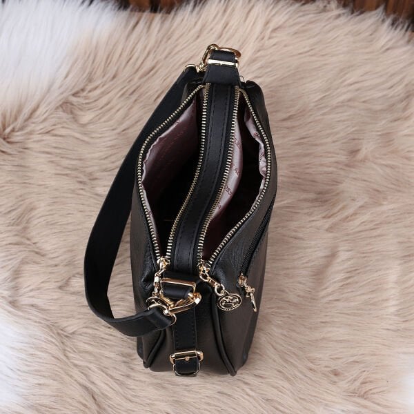 Nas Bag Siyah Çift Gözlü Günlük Kadın Çanta